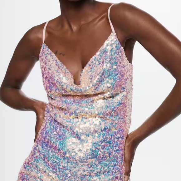 New Mango short sequin dress size 6 - Picture 7 of 8